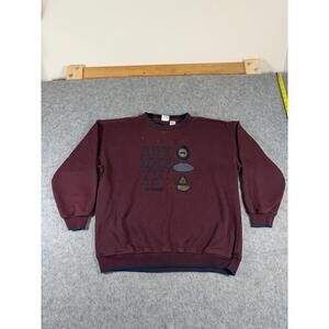 Vintage Paris Sports Club Crewneck Pullover Sweater Red Women’s Small